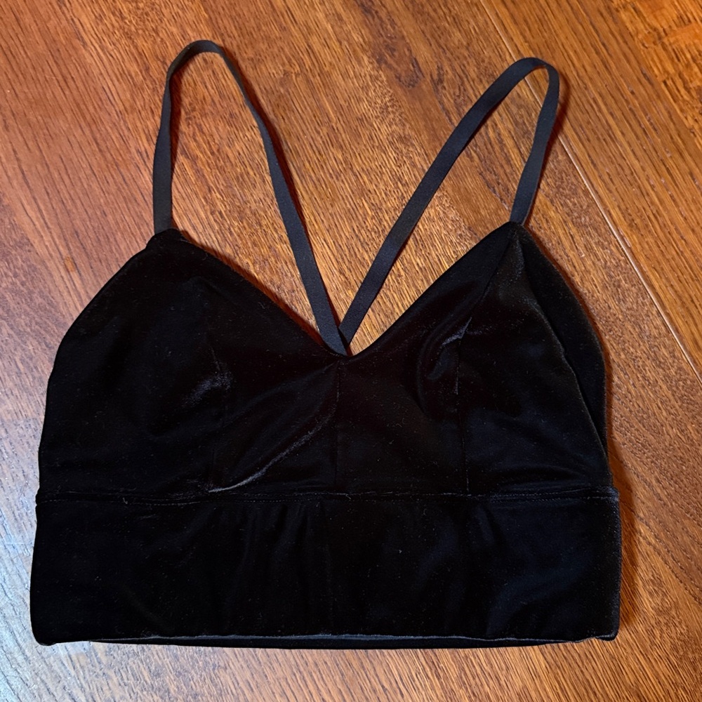 Beyond Yoga Black Velvet Bralette